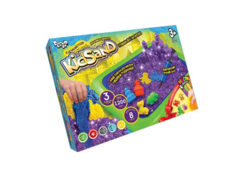 Набір для творчості з кінетичним піском KidSand 8096DT, 1200 г, з пісочницею, Danko Toys Уцінка