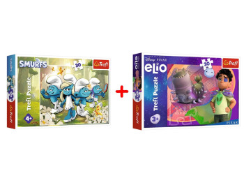 Набор пазлов "30" The Smurfs Приключения смурфиков и "30" Disney Elio Встречайте Элио, Trefl