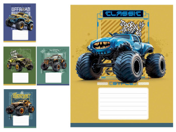Зошит у клітинку Classic Offroad, 18 аркушів, УФ-лак, 5 видів (ціна за 1шт), Школярик