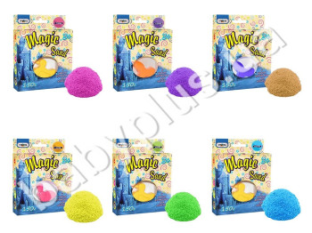 Кинетический песок Magic sand, с пасочкой, 6 видов, 150г, в коробке, Strateg