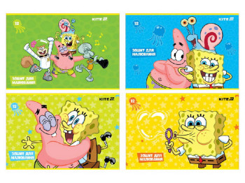 Зошит для малювання на 12 аркушів, SpongeBob SquarePants, упаковка 20шт (ціна за 1шт)
