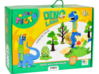 Набір для творчості тісто для ліплення Mister Tisto Dino Land, з фігурками, Strateg