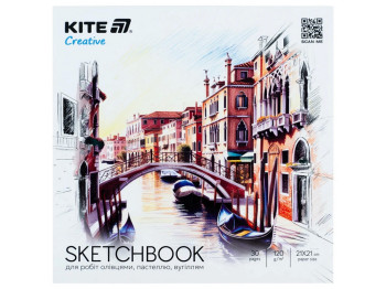Скетчбук для робіт олівцями Kite Creative K-1279, 21х21 см, 30 аркушів