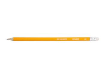 Карандаш графитовый BUROMAX CLASSIC, HB, с резинкой, желтый корпус