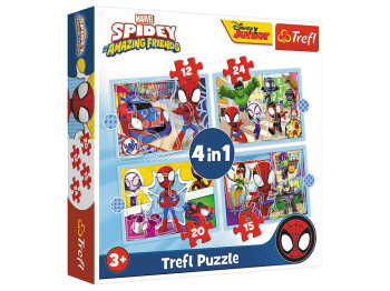 Пазл 4 в 1 Trefl Spidey and Friends Команда спайдерменов