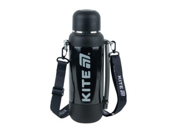 Термос з чашкою Kite K25-1225-1 1200 мл чорний, з ремінцем, Kite