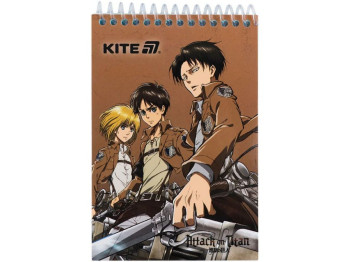 Блокнот на спіралі А6, 48 аркушів, Attack on Titan Season, Kite