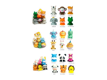 Игрушка для купания 508-368-67-381, набор 6 шт, животные, пищалки, ПВХ, 3 вида