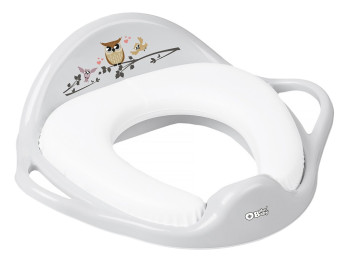 Туалетное сиденье Мягкое Plus baby Маленькая сова серая. Tega Baby PB-SOWA-020-106