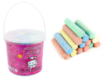 Крейда кольорова у відерці Jumbo Hello Kitty 15 шт, Kite