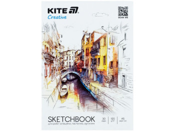 Скетчбук A5 для робіт олівцями, Kite Creative K-1277, 30 аркушів