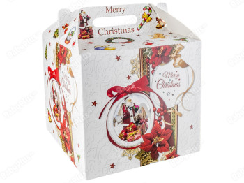 Коробка подарункова картонна Merry Christmas 28х28х33см
