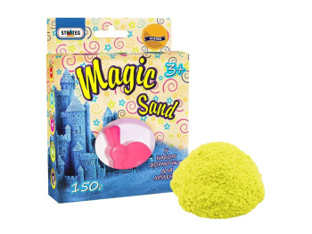 Кинетический песок с формочкой Magic Sand желтый, 150 г, для лепки, Strateg