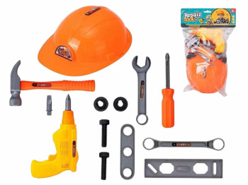 Набір інструментів ігровий Repair Tool, з каскою та шуруповертом