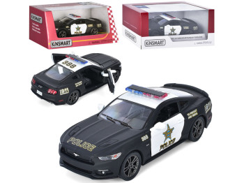 Машинка металлическая инерционная 2015 FORD MUSTANG GT POLICE. Kinsmart KT 5386 WP