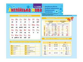 Картонка-подсказка "Английский язык", 1–2 класс, Zirka