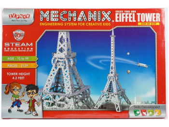 Конструктор металевий Ейфелева вежа Mechanix, 2129 деталей, модель для складання, ZEPHYR