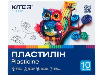 Пластилин Classic 10 цветов 200 грамм. Kite K-084