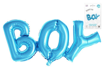 Воздушный шар фольгированный надпись Boy 37×94 см