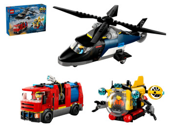 Конструктор LEGO City Ремикс вертолетов, пожарных машин и подлодок, 874 детали
