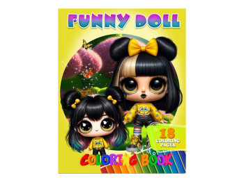 Розмальовка “Funny Doll” формат A4, 18 кольорових малюнків, вік 3+, Jumbi