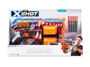 Быстрострельный игрушечный бластер X-SHOT Skins Dread Beast Out 12 патронов. Zuru 36517P