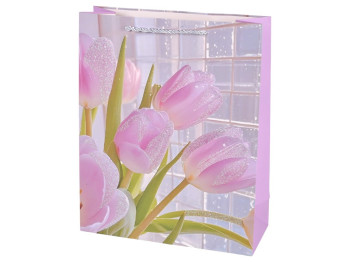 Пакет подарочный бумажный S "Tulips" 18х24х8.5см, R34424-S
