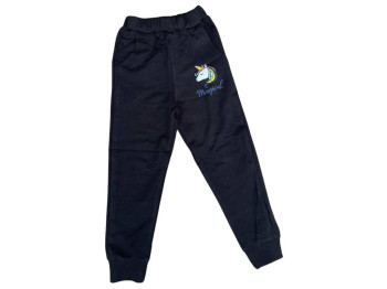 Брюки для девочки спортивные из двунити черные, рост 104, CITY STILE