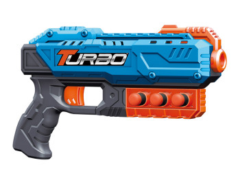 Игрушечный пистолет механический с мягкими патронами 6шт, Turbo & Fast