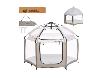 Палатка автоматическая MR 1515 Cashmere Beige 140×124×110 см, вход на молнии, BabyToys