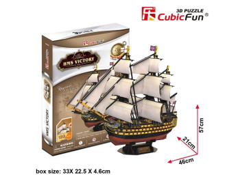 Трехмерная головоломка-конструктор HMS VICTORY. Cubic Fun T4019h