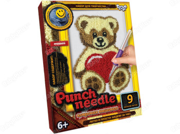 Набор для творчества Ковровая вышивка Мишка Punch needle, Danko Toys