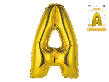 Шар фольгированная буква A Party Go, 40 см, золотая
