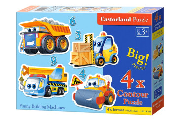 Пазли Забавні машинки, 3,4,6 і 9 елементів, Castorland