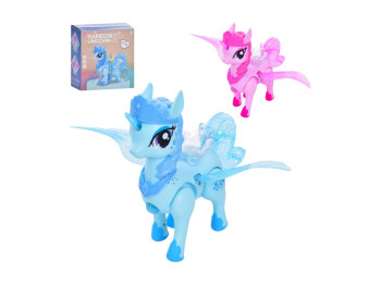 Игрушка единорог музыкальный Unicorn HJ708, 24 см, ходит и двигает крыльями, свет и звук.