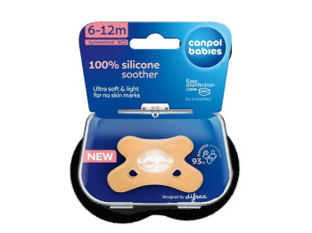 Пустышка, 100% Silicone Soother, силикон, 6-12 мес, 24/002_ORA, Canpol Babies