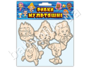 Дерев'яна мульт розмальовка Рибки морские №2, ZIRKA