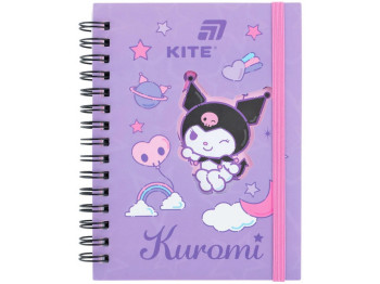Блокнот на подвійній спіралі Kuromi, А6, 80 аркушів, клітинка, Kite