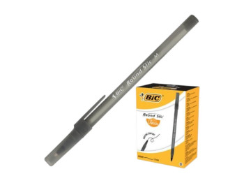 Ручка кулькова Round Stic чорна, тонований корпус BIC