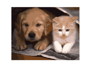 Набор для росписи по номерам Хорошие друзья 40х50 см, Strateg
