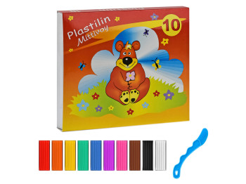 Пластилин 10 цветов, 200 грамм