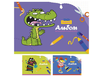 Альбом для малювання Star A4, 20 арк., 100 г/м2, на склейці, 3 види (ціна за 1шт), Школярик