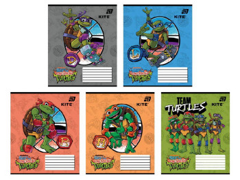 Зошит шкільний Ninja Turtles, 12 аркушів, у клітинку, 5 видів (ціна за 1шт), Kite