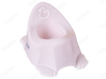 Горшок Утенок с противоскользящей резиной светло-розовый. Tega Baby DK-001-130