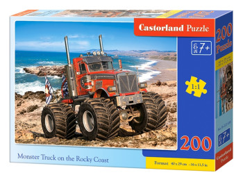 Пазли Монстр-Трак на скелястому березі 200 елементів, Castorland
