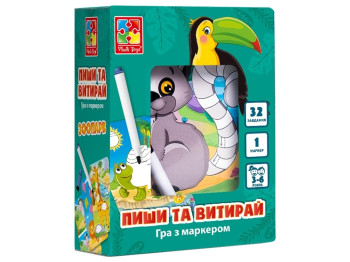 Игра настольная Пиши и вытирай. Зоопарк. Vladi Toys VT5010-20