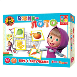 Гра з липучками Вжик Лото, Маша і Ведмідь, Vladi Toys