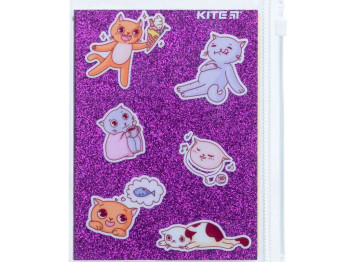 Блокнот силіконовий у клітинку А6+, 80 аркушів,Purple cats, Kite