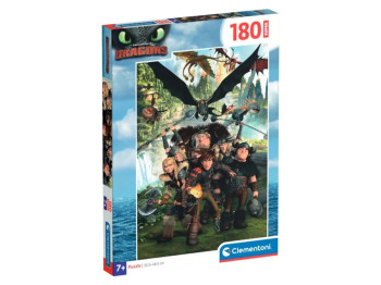 Пазли 180 елементів, Світ Драконів, Clementoni 29793