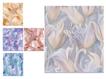 Зошит загальний у клітинку Star Flower Patterns 096-3752K, 96 аркушів, мікс, ціна за 1шт